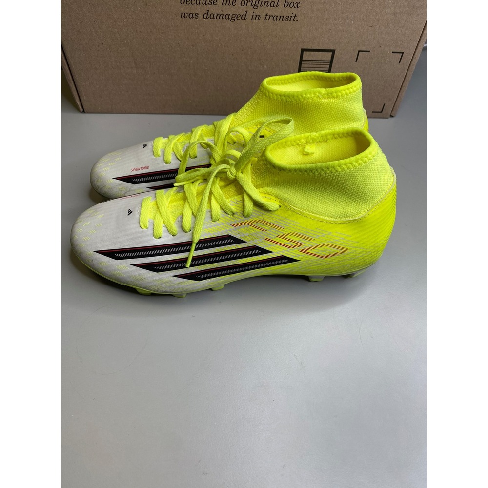 Adidas F50 Soccer Cleats Solar Yellow White Fiberskin Sprintgrid Mens 9.5